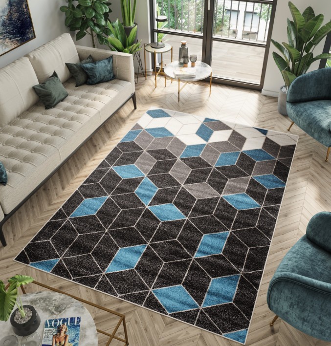 Modern szőnyeg geometrikus mintával