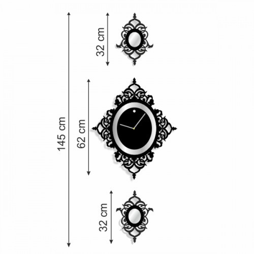 Černé nástěnné hodiny do ložnice - Barva produktu: Vanilla-ecru