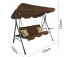 Gartenschaukel 170 × 118 × 153 cm – braun mit gepolsterten Kissen
