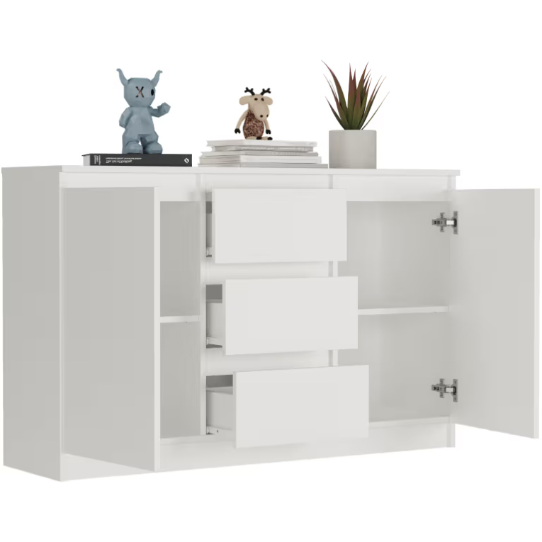 Komoda R-120-S3 se 3 zásuvkami a dvířky – různé barevné varianty - Barva produktu: sonoma