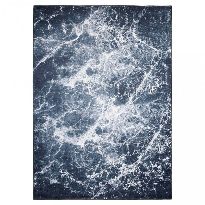 Tmavý módní koberec s abstraktním vzorem