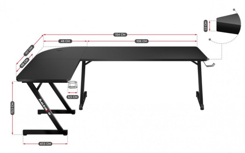 Veliki kutni stol HERO 7.0