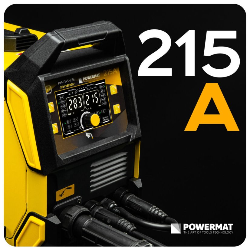 Invertorová svářečka 215 A – MIG/MAG, PULSE, MMA, TIG LIFT, FLUX