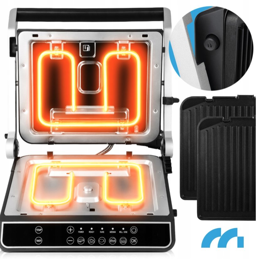 Elektrický kontaktní gril SM5000W-PRO s LED displejem - 2500 W