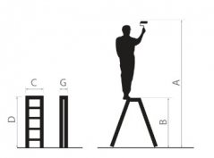 Obojstranný schodíkový rebrík z hliníka, so 4 schodíkmi a nosnosťou 150 kg