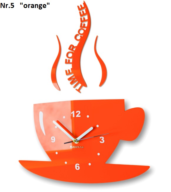 Ceas de perete "Este timpul pentru cafea" - Culoare: Portocalie