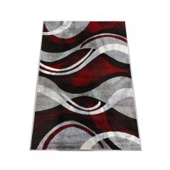 Covor original cu model abstract de culoare roșu-gri