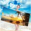 Brisača za plažo z romantičnim vzorcem sončnega zahoda, 100 x 180 cm