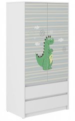 Armadio per bambini con drago da favola 180x55x90 cm