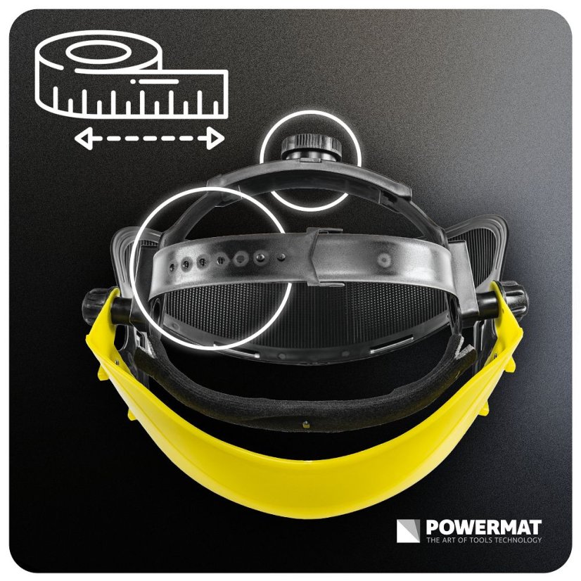 Ochranný štít na tvár pre krovinorez s nastaviteľným uhlom