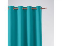 Elegantna turkizna zavesa na obročih 140 x 260 cm