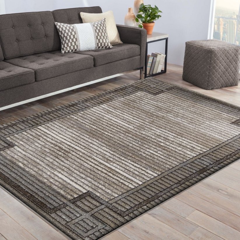 Stílusos csíkos szőnyeg a nappaliba