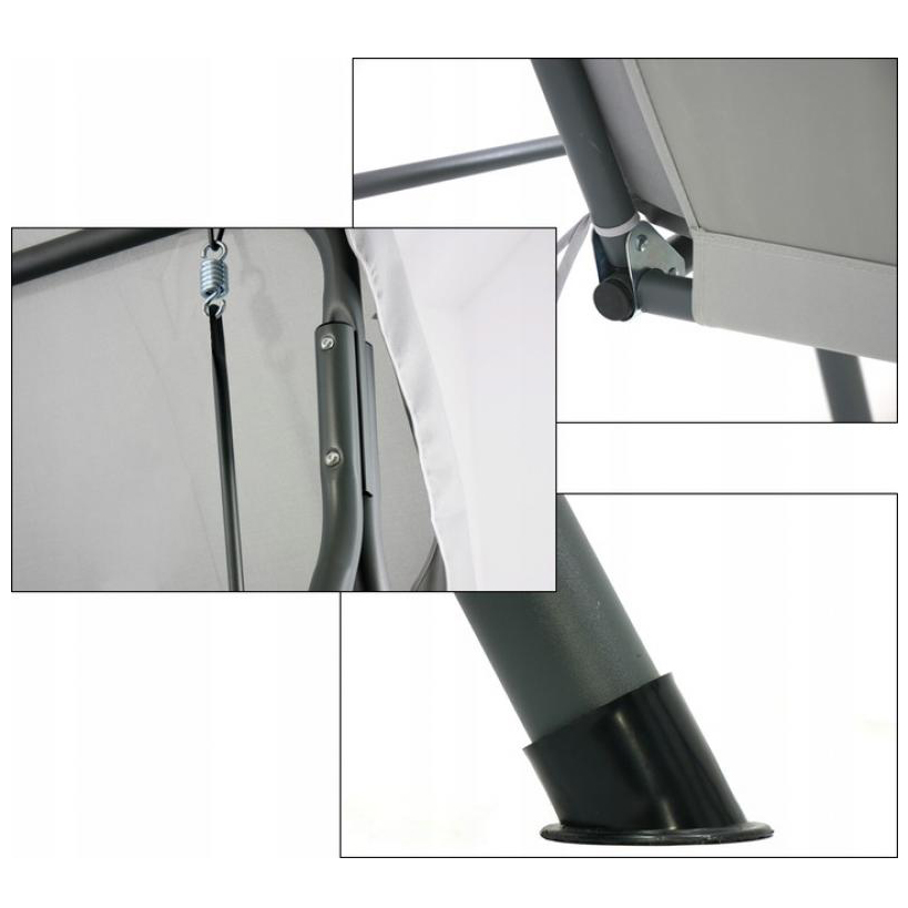 Záhradná hojdačka 170 x 110 x 153 cm – svetlo sivá