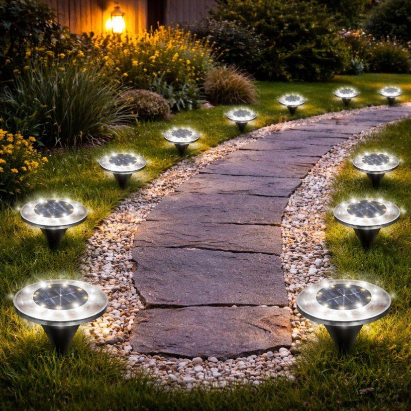 Solární LED zahradní osvětlení 12 ks IP65