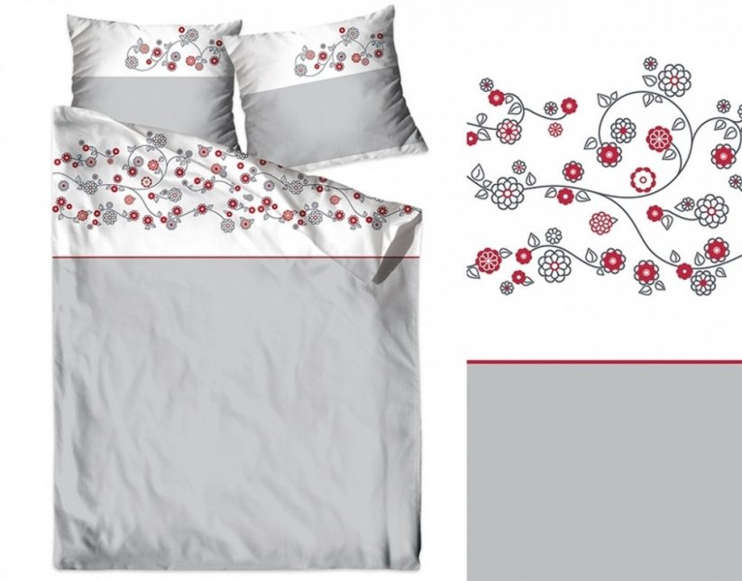 Luxusné posteľné obliečky z bavlny sivej farby