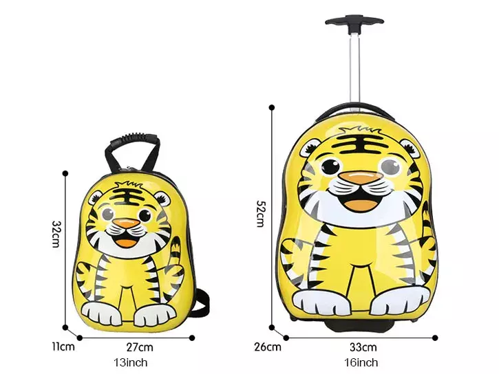 Dětský cestovní kufr s tygrem 30 l + batoh