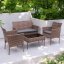 Elegante set di divani da giardino in rattan con tavolo