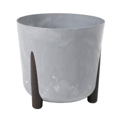 Модерна саксия FRIDA от сив имитиращ бетон 30 см 