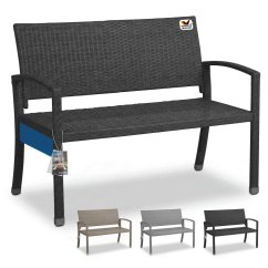 2 személyes műrattan kerti pad – 122 x 58 x 87 cm