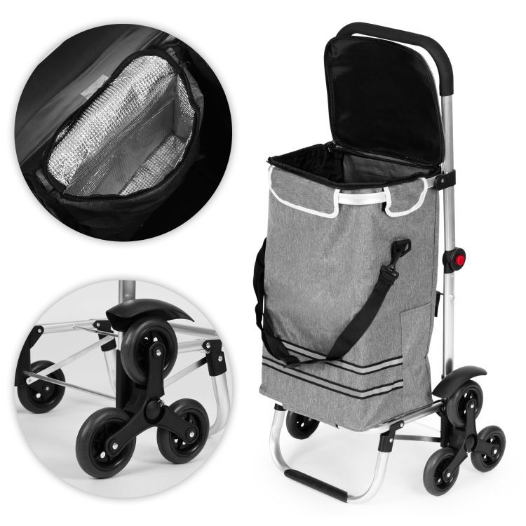 2in1 összecsukható bevásárlókocsi 30 l-es hőtáskával