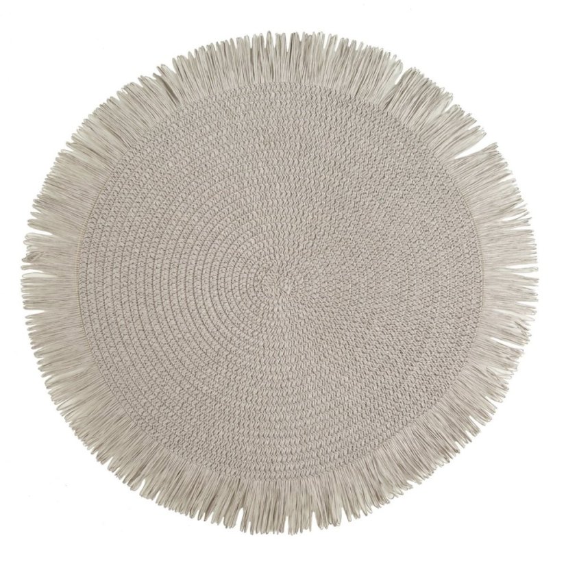 Okrúhla podložka v boho štýle so strapcami - prestieranie 38 cm