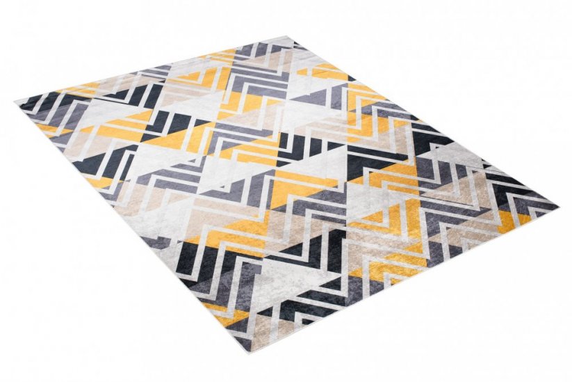 Výrazný trendy koberec s geometrickým vzorem