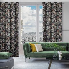 Farebný záves s botanickým motívom na kruhy 140 x 250 cm 