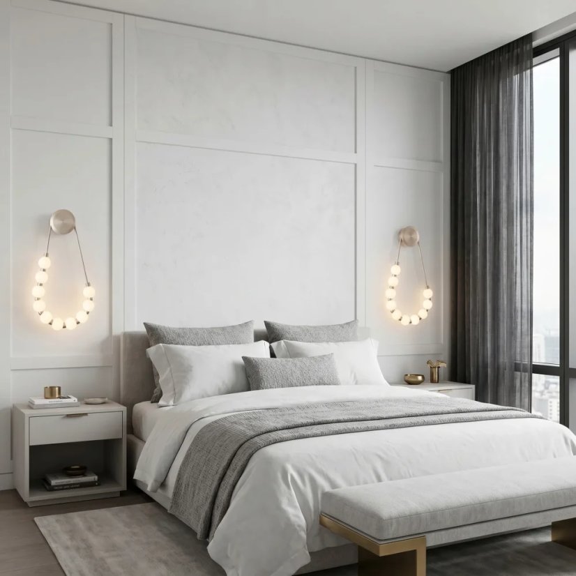 Moderní LED nástěnné svítidlo s kulatými stínidly