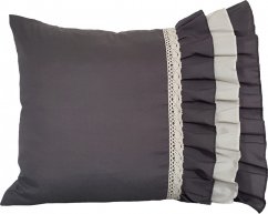 Ukrasna jastučnica siva s čipkom 50 x 60 cm
