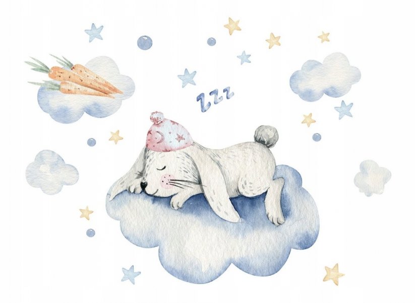 Adesivi murali decorativi con coniglietto addormentato