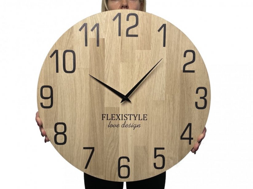 Luxusní velké dřevěné hodiny 50 cm