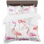 Lenjerie de pat albă de lux cu model flamingo