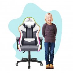 Dětská hrací židle HC - 1004 bílá s osvětlením LED 