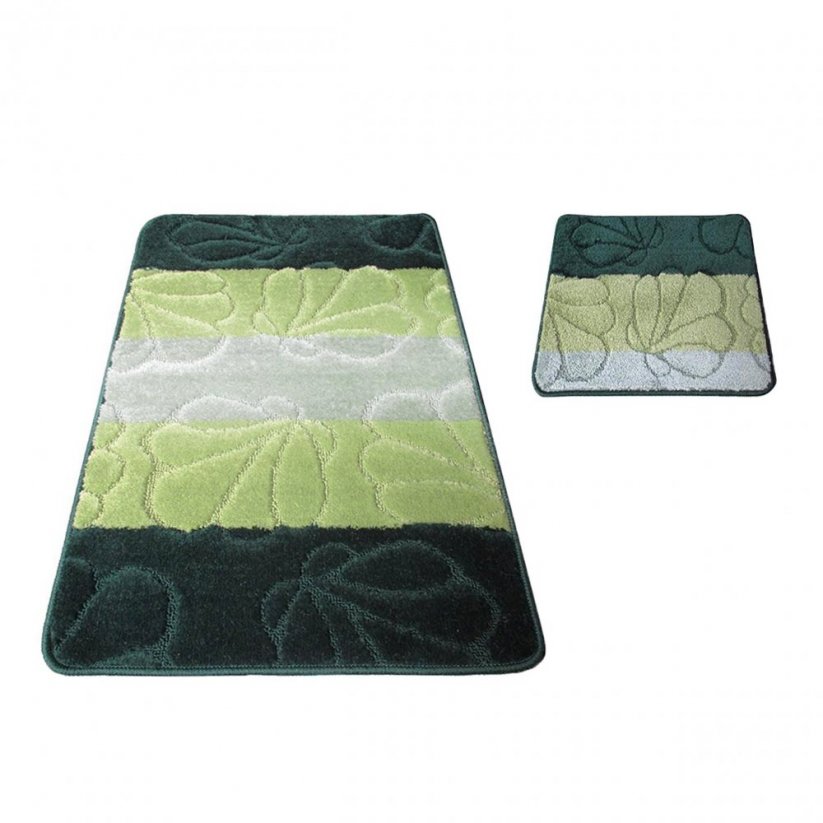 Set covorașe de baie din două părți de culoare verde - Dimensiunea covorului: 50 cm x 80 cm + 40 cm x 50 cm