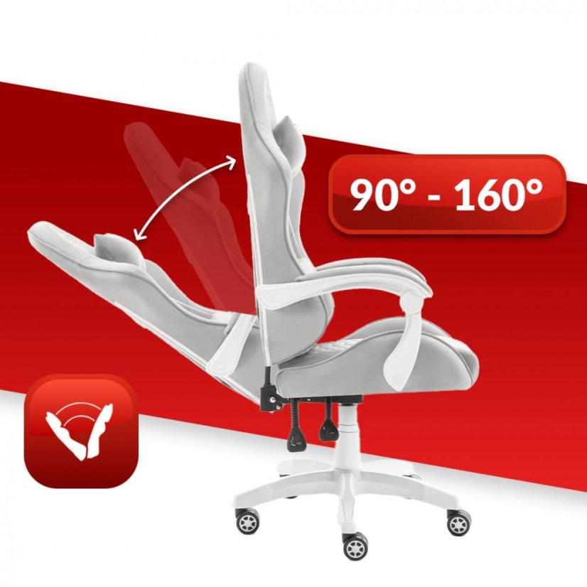 HC-1000 játékszék szürke-fehér szövet