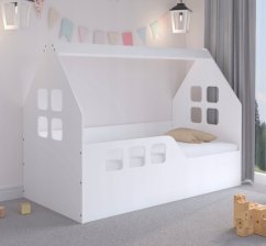 Gyermek ágyház 160 x 80 cm fehér balra
