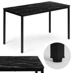 Konyhai asztal fekete márvány 120 x 60 cm - univerzális asztal 4-5 fő részére