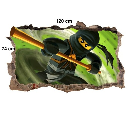 Perfektní dětská dekorační nálepka NINJA GO 120 x 74 cm