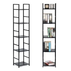 Scaffale stretto con 5 ripiani - nero