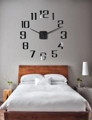 Klassische schwarze selbstklebende Uhr 130cm