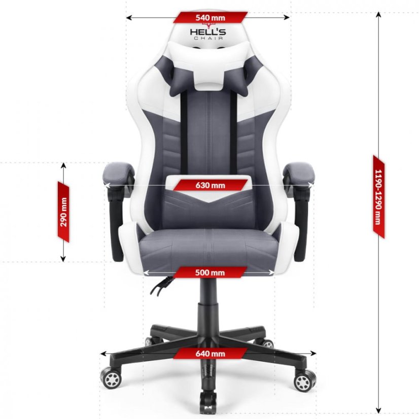 Herné kreslo HC-1004 sivo-bielej farby