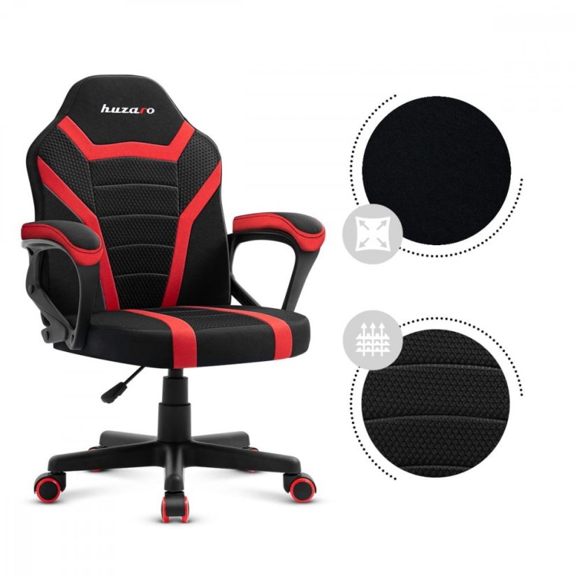 Hochwertiger Gaming-Stuhl für Kinder in Schwarz und Rot