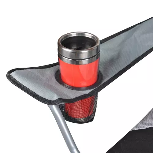 Skládací rybářské křeslo černo-šedé