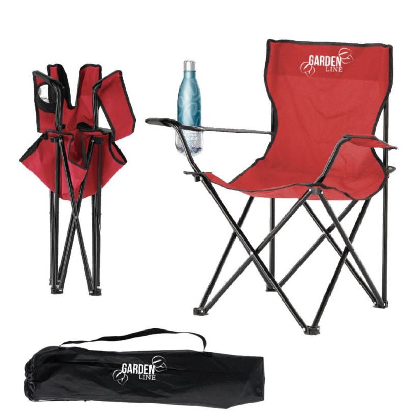 Turistická skládací židle červená