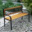 Lesena vrtna klop s kovinskim okvirjem 118 x 60 x 85 cm