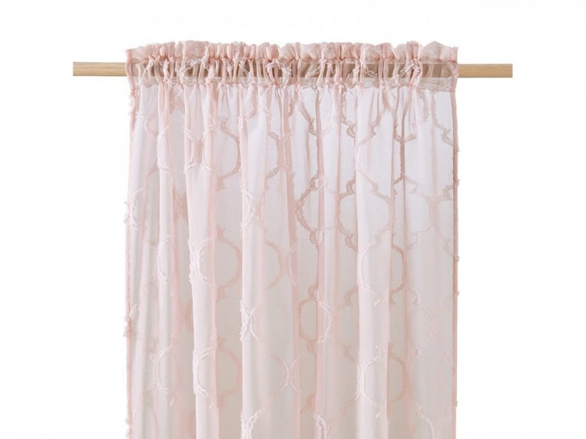 Pudrově růžová záclona na okna 140 x 250 cm