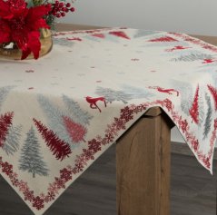 Gobelínový obrus so škandinávskym zimným motívom