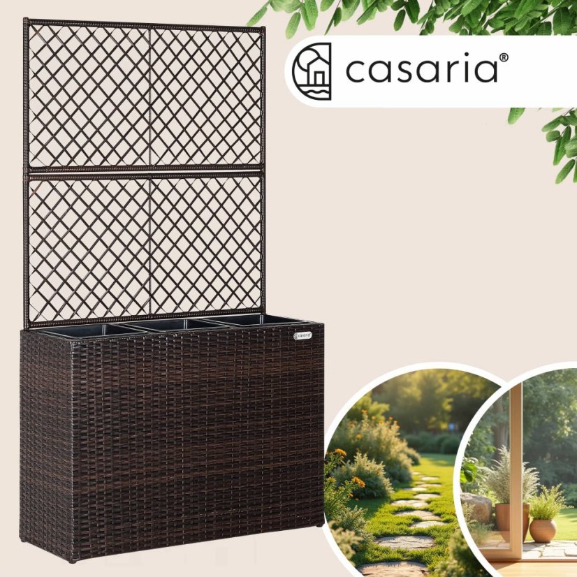 Polyrattan ültető növénytartó ráccsal