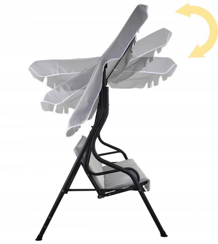 Záhradná hojdačka 170 x 110 x 153 cm – svetlo sivá