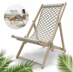 Fából készült kerti napozóágy MAKRAMÉ - összecsukható